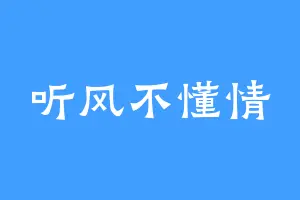 听风不懂情
