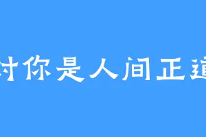 对你是人间正道