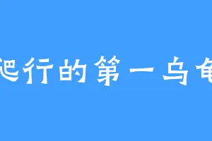 爬行的第一乌龟