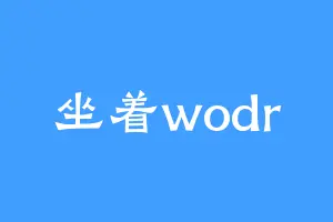 坐着wodr