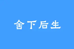 舍下后生