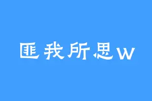 匪我所思w