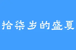 拾柒岁的盛夏
