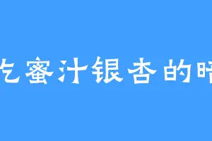 爱吃蜜汁银杏的暗瞳