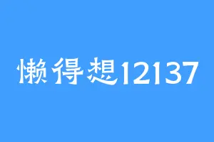 懒得想12137