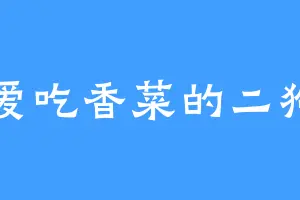 爱吃香菜的二狗