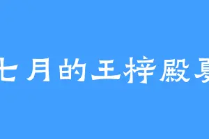 七月的王梓殿夏