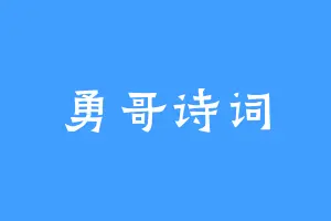 勇哥诗词