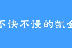 不快不慢的凯金