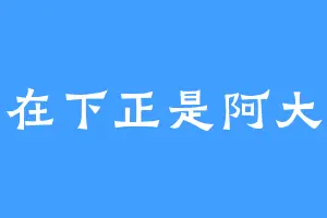 在下正是阿大