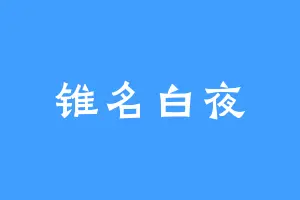 锥名白夜
