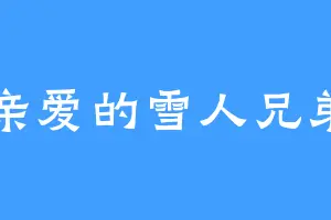 亲爱的雪人兄弟