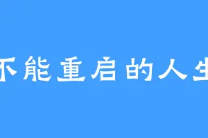 不能重启的人生