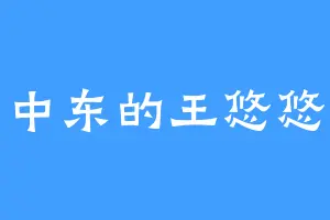 中东的王悠悠