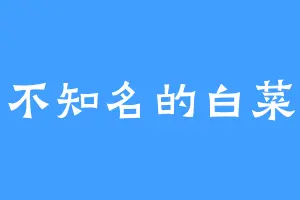 不知名的白菜