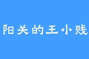 阳关的王小贱
