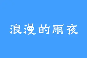 浪漫的雨夜