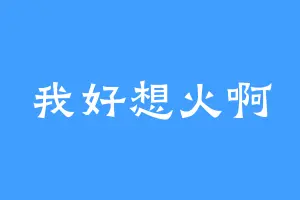 我好想火啊